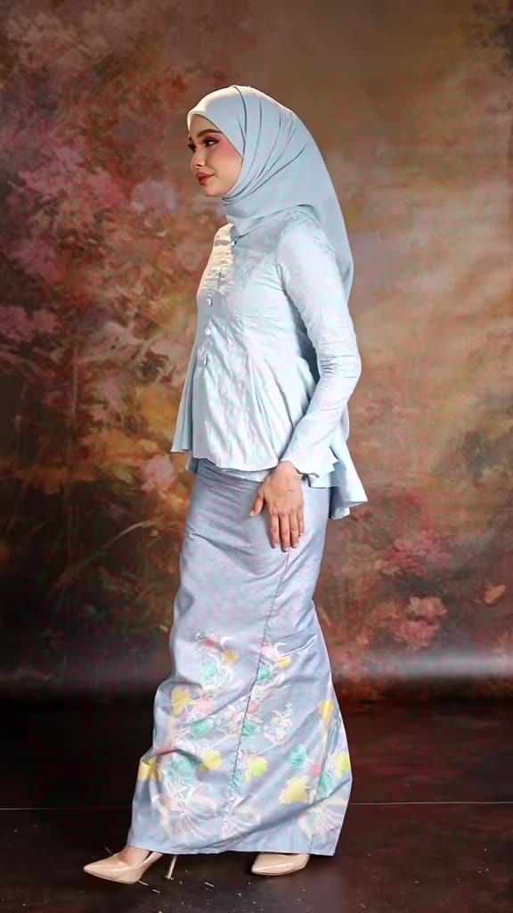 POV: you are wearing Safiyah in baby blue is giving total sweetheart energy! The peplum cut is just the cherry on top🍒 #peplum #ottd #bajukurung #kurungsafiyah #faboutlet