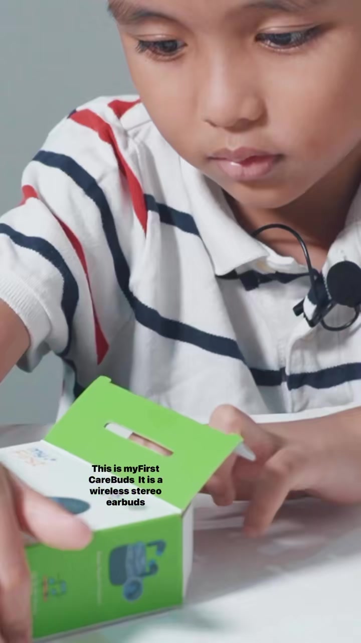 “Welcome to my first tech review!” - Ezra "It’s like an airpods, but for kids! I’m officially a big fan of this earphone!" 🥰  "Now, I can listen to music when I feel overwhelmed after a long day at school."  ♪  "I love that myFirst CareBuds come...