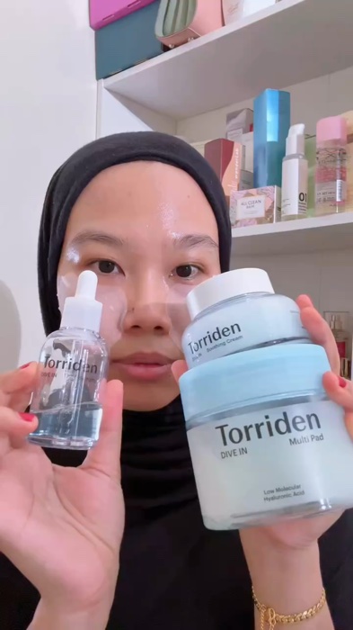 Torriden dive in series #shopeelagimurah #shopeehaul #shopeeMY #skincare #torridendiveinmultipad #tonerpad #torridendiveinserum #torridendivein