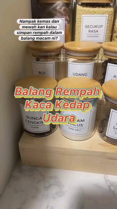 Sedikit idea untuk hias dapur korang supaya nampak mewah dan videoable 😄 #balangkaca #glasscontainer #balangkedapudara #balang #container  #bekaskaca