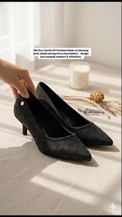 ￼Elle Echo Comfy Fit Footbed Microfiber Leather Heels