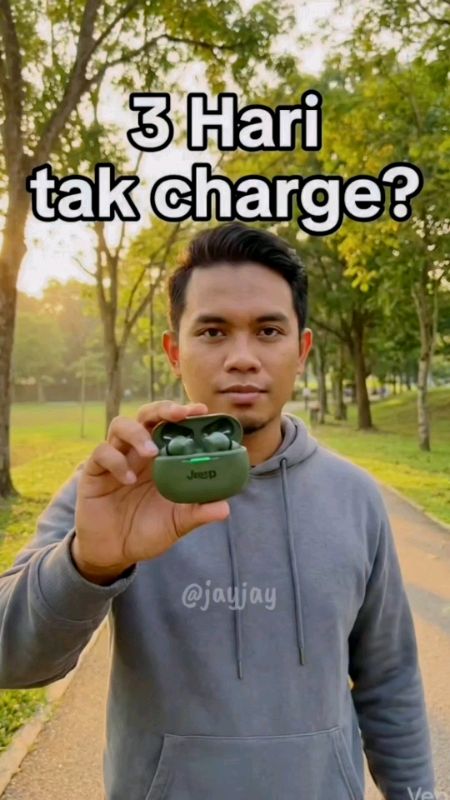 Ingat kena charge tiap malam, rupanya tahan sampai 3 hari 😱 Kaki muzik wajib ambil ni. #jeeptws #fyp #earbudsbajet #shoppe  #gadgetmalaysia
