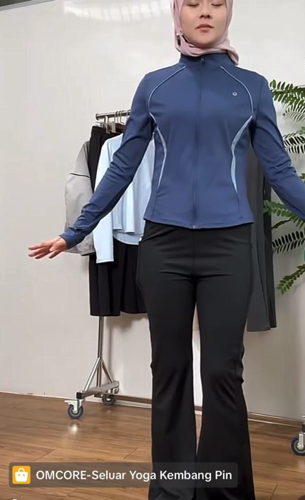 OMCORE-Seluar Yoga Kembang Pinggang Tinggi Bernafas Cepat Kering (QX-YP 28213) #seluaryoga #yogapants #seluarsukanwanita #bootcut #seluarbootcut