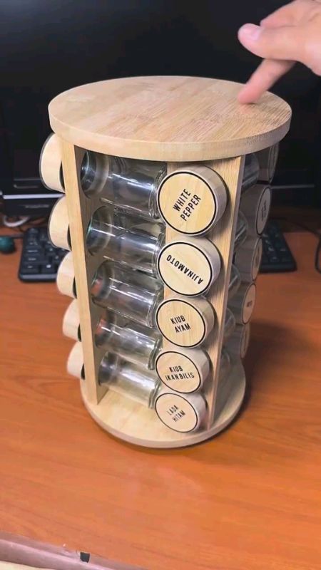 #storix #wooden #dessini #italy #360 #rotation #spices #rempah #aesthetic #minimalist #elegant #home #rumah #dapur #kitchen #cantik #hack #organizer