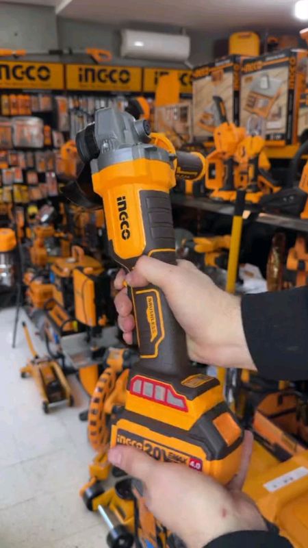 INGCO 20V Lithium-ion Angle Grinder CAGLI2010082 with Battery and Charger,Cutting disc and Storage Bag#fyp#MHMSHOP#qualityterbaik#shopeemy#shopeefeed