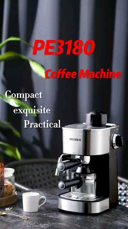 Compact, exquisite, and cost-effective coffee machine, the Petrus PE3180 espresso machine.#espresso #coffee #petrus