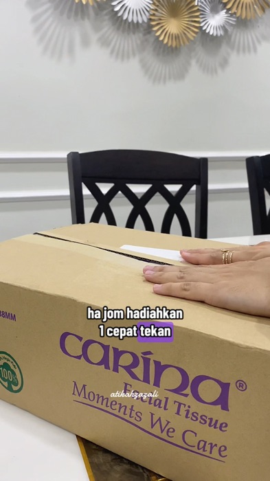 Boleh jadikan sebagai hadiah untuk pengantin baru!😍 #ideahadiah #kahwin #pengantin #tisugantung #tisucarina #carinatissue