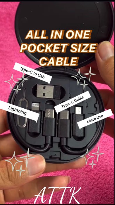 All in one pocket size cable multi connector #cable #wayartelefon #电话线 #compact #shopeehaul #ATTK #compatibility #electronicaccessories