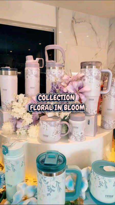 Collections Floral in Bloom 🏵️ #tyeso #tumbler #tumblerpremium #tyesotumbler #ceramictumbler #stainlesssteel