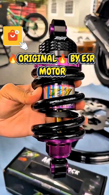 ESR MONOSHOCK PURPLE LC135 200MM Y15ZR 205MM 125ZR XMAX-250 RXZ EX5 RR150 MONO SHOCK ABSORBER ORIGINAL BY ESRMOTOR. #fyp #esrmotor #shopeelagimurah