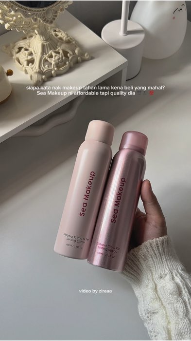 jangan beli satu, beli je dua terus sebab berbaloi sangat. tak menyesal! ✨ #seamakeup #seamakeupsettingspray #SettingSpray