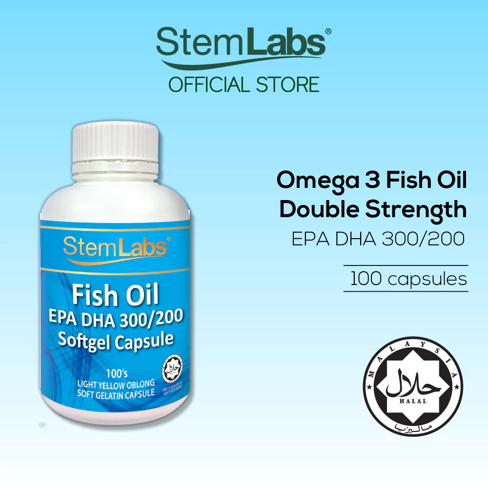 [JAKIM HALAL] StemLabs Double Strength Omega 3 Fish Oil EPA/DHA 300/200 Higher Concentration EXP 07/2028