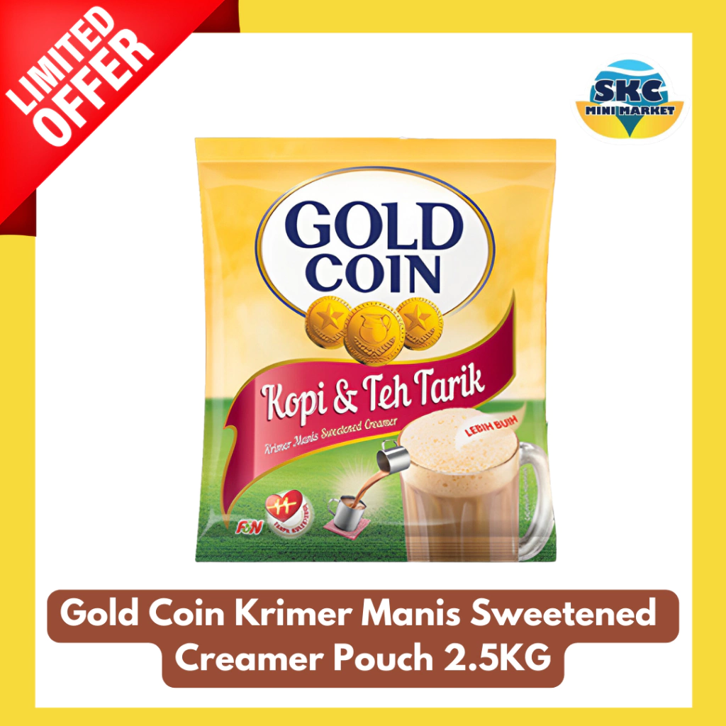 (SKCMM) Gold Coin Kopi & Teh Tarik Krimer Manis/Sweetened Creamer Pouch 2.5KG [HALAL]