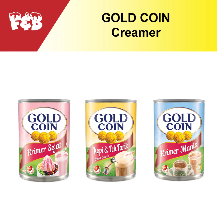 Gold Coin Kopi & Teh Tarik 500g / Krimer Sejat 390g / Krimer Manis 500g