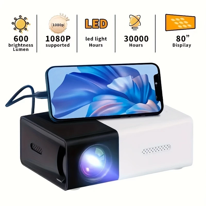 Xiaomi MIUI Bright 3000 Lumen HD Mini Projector Portable