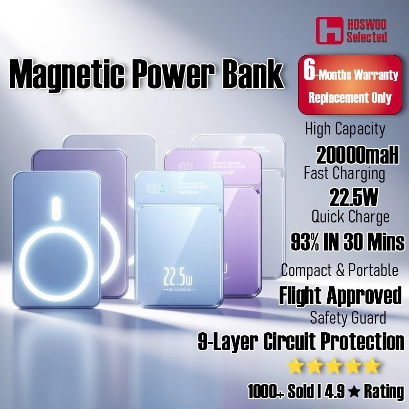 Mini 20000mAh Magnetic Wireless Power Bank 