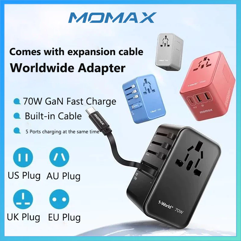 MOMAX 1-World+ 3-Port Travel GaN Charger 